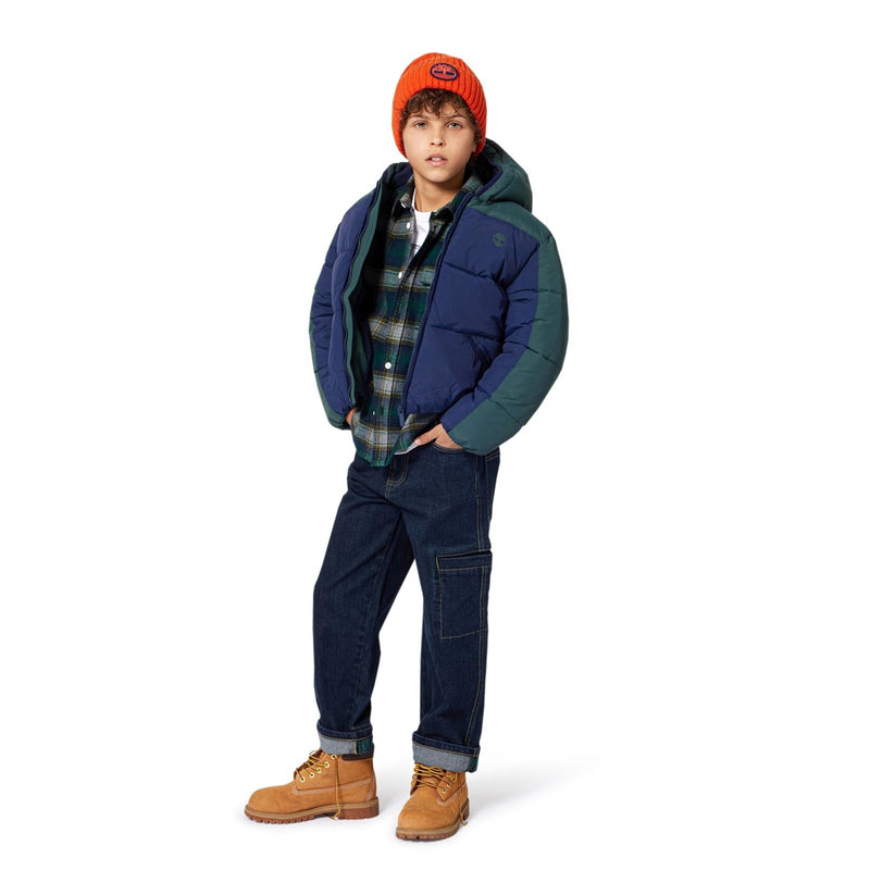 Boys Green Check Cotton Shirt