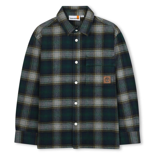 Boys Green Check Cotton Shirt