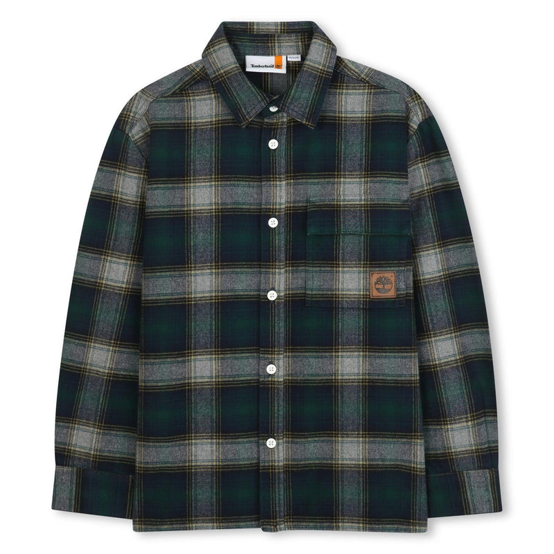 Boys Green Check Cotton Shirt