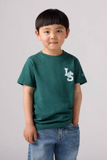 Boys Green Cotton Logo T-shirt