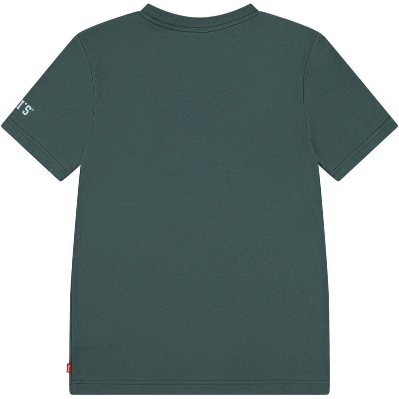 Boys Green Cotton Logo T-shirt