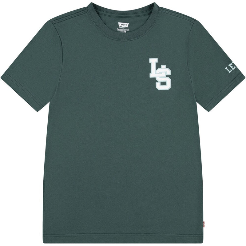 Boys Green Cotton Logo T-shirt