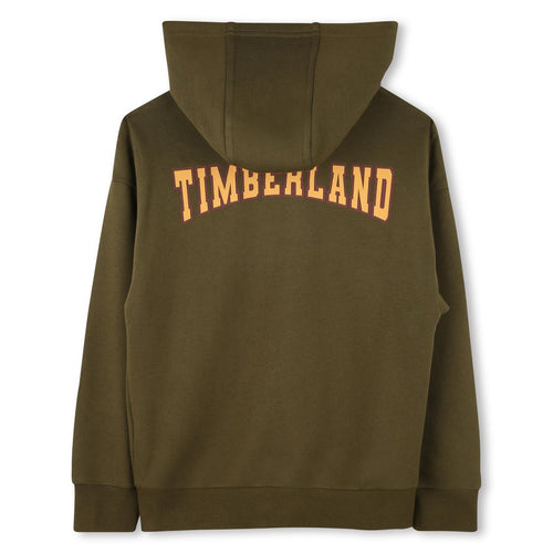 Boys Green Cotton Zip - Up Hoodie (Timberland)