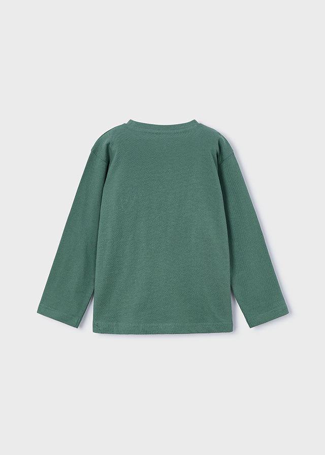 Boys Green Dinosaur Long Sleeve T-Shirt