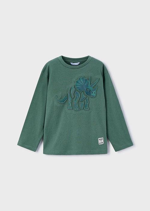 Boys Green Dinosaur Long Sleeve T-Shirt