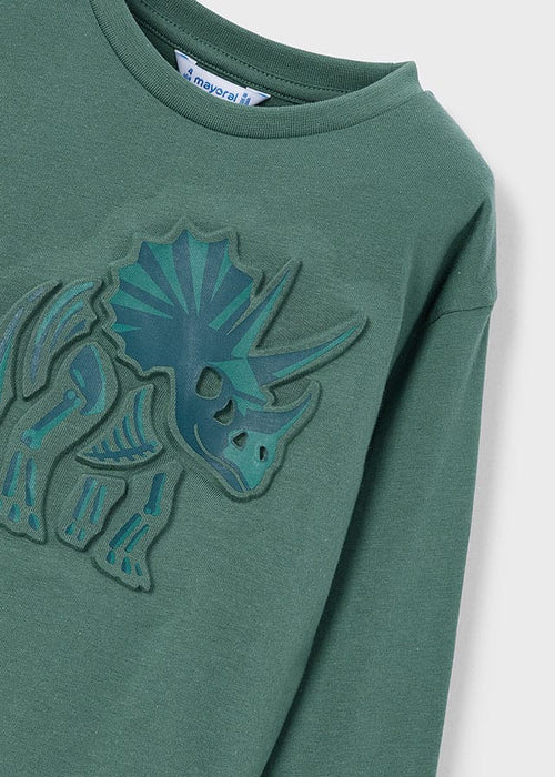 Boys Green Dinosaur Long Sleeve T-Shirt