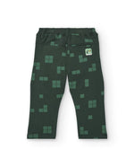 Boys' Green Geometric Fleece Trousers (Tuc Tuc)