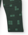 Boys' Green Geometric Fleece Trousers (Tuc Tuc)