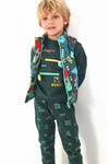 Boys' Green Geometric Fleece Trousers (Tuc Tuc)