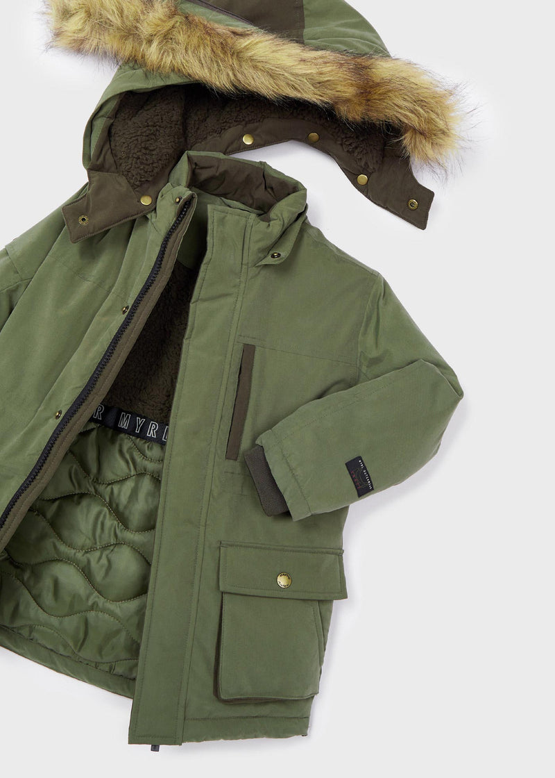 Boys Green Hooded Parka