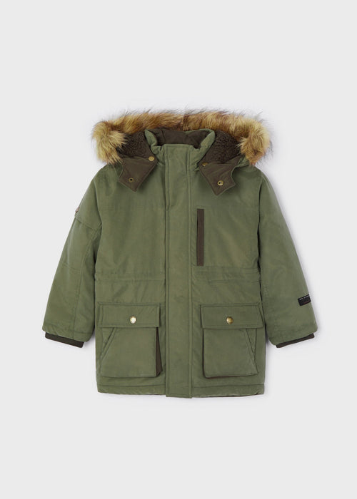 Boys Green Hooded Parka