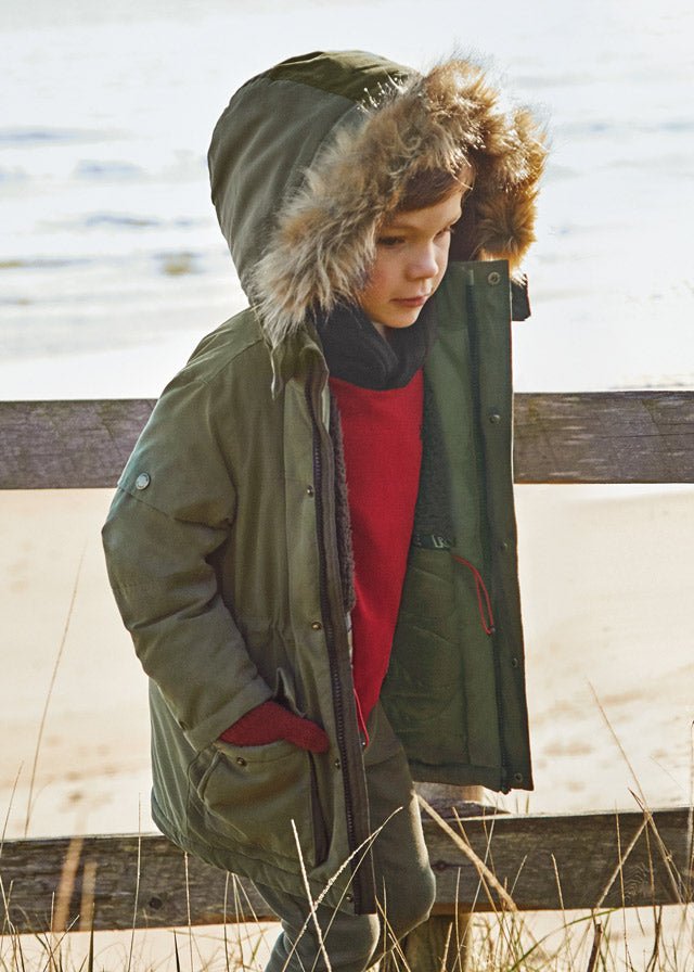 Boys Green Hooded Parka