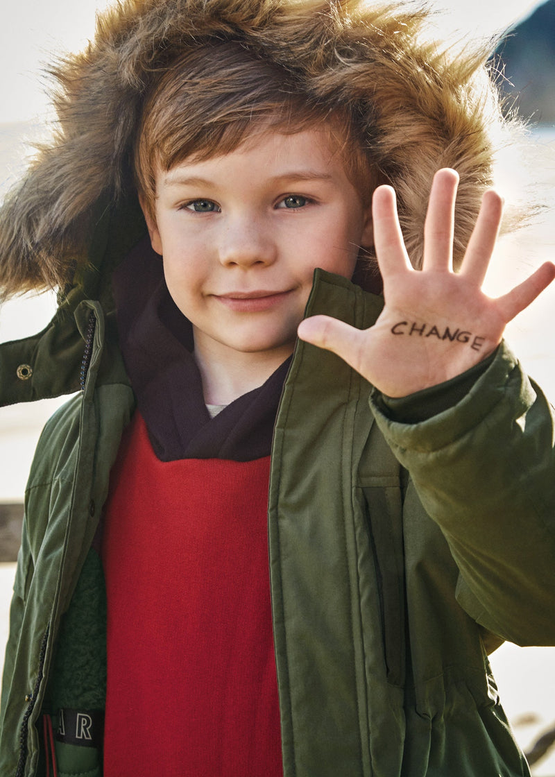 Boys Green Hooded Parka