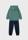 Boys Green & Navy Tracksuit