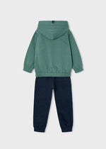 Boys Green & Navy Tracksuit