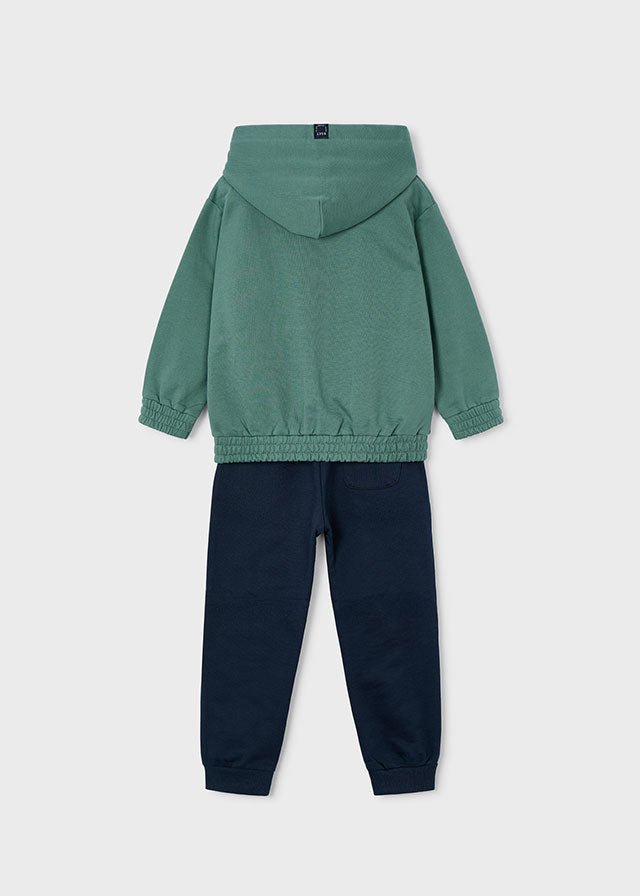 Boys Green & Navy Tracksuit