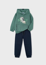 Boys Green & Navy Tracksuit