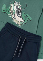 Boys Green & Navy Tracksuit