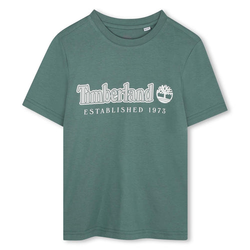 Boys Green Short Sleeve Logo T-Shirt