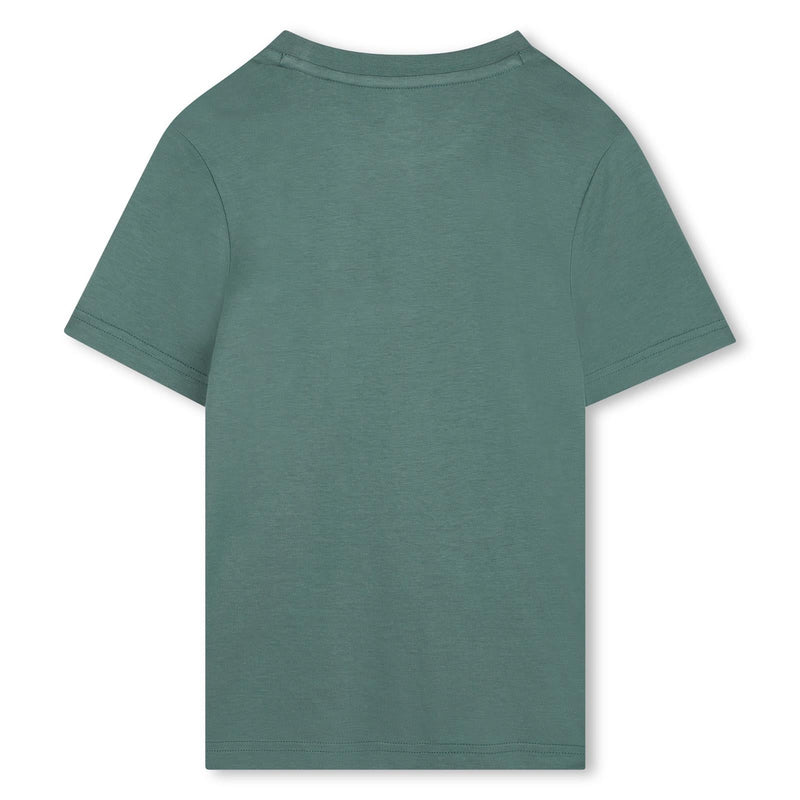 Boys Green Short Sleeve Logo T-Shirt