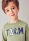 Boys Green “T3AM” Long Sleeve T-Shirt