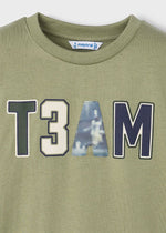 Boys Green “T3AM” Long Sleeve T-Shirt
