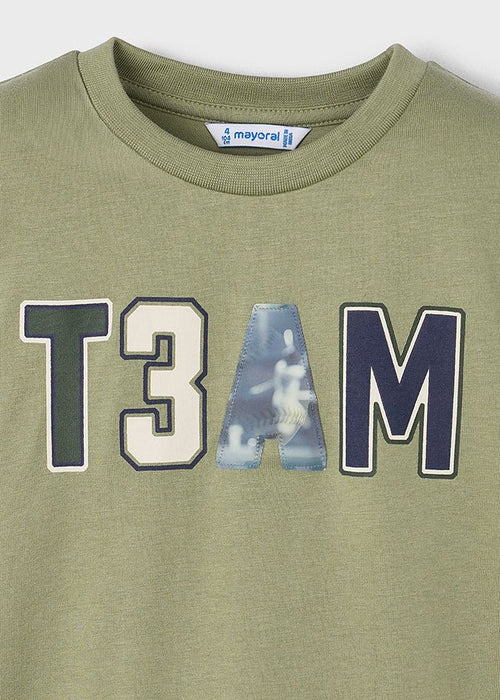 Boys Green “T3AM” Long Sleeve T-Shirt