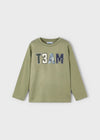 Boys Green “T3AM” Long Sleeve T-Shirt