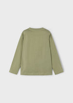 Boys Green “T3AM” Long Sleeve T-Shirt