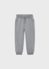 Boys Grey Basic Cuffed Fleece Trousers