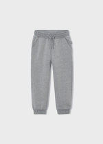 Boys Grey Basic Cuffed Fleece Trousers