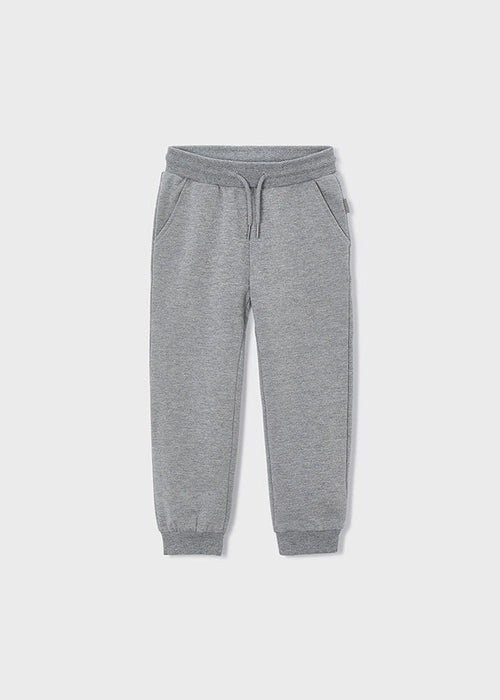 Boys Grey Basic Cuffed Fleece Trousers
