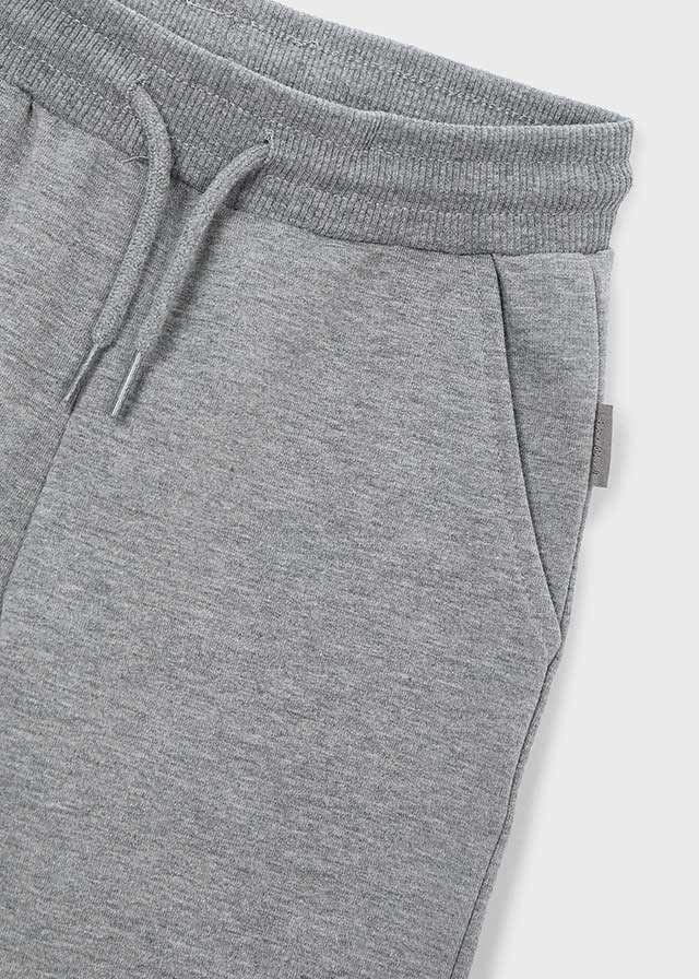Boys Grey Basic Cuffed Fleece Trousers