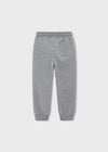 Boys Grey Basic Cuffed Fleece Trousers
