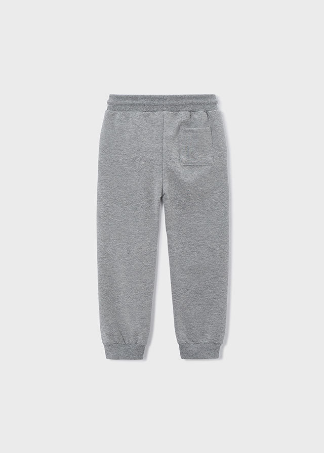 Boys Grey Basic Cuffed Fleece Trousers