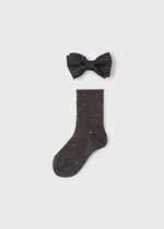 Boys' Grey Bow Tie & Socks Set