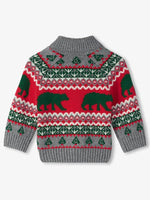 Boys Grey Fair Isle Cotton Cardigan