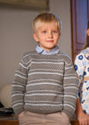 Boys Grey Fair Isle Knit Jumper
