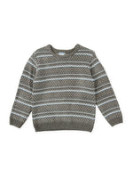 Boys Grey Fair Isle Knit Jumper
