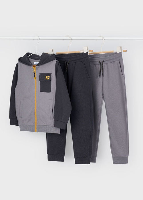 Boys Grey & Navy 3 - Piece Tracksuit