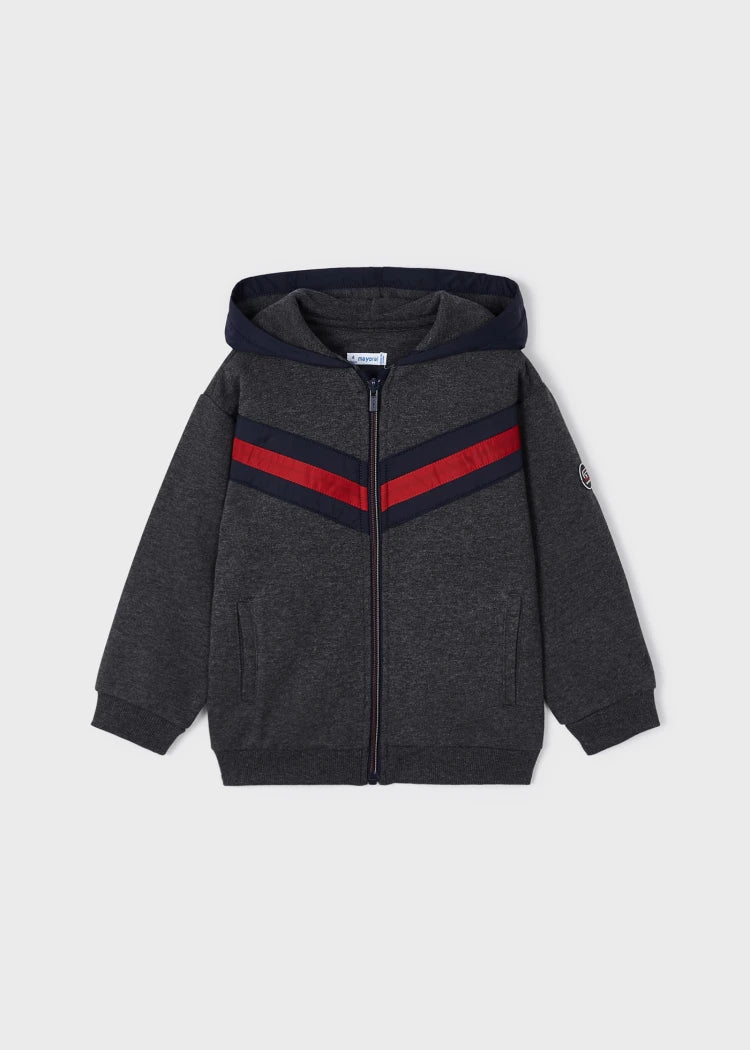 Boys' Grey & Red Stripe Hoodie & Joggers Set (mayoral)