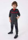 Boys' Grey & Red Stripe Hoodie & Joggers Set (mayoral)