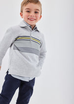 Boys Grey Stripe Polo