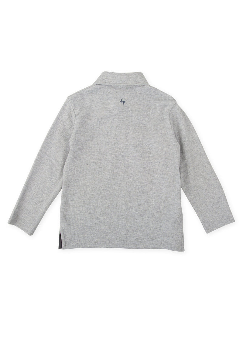 Boys Grey Stripe Polo