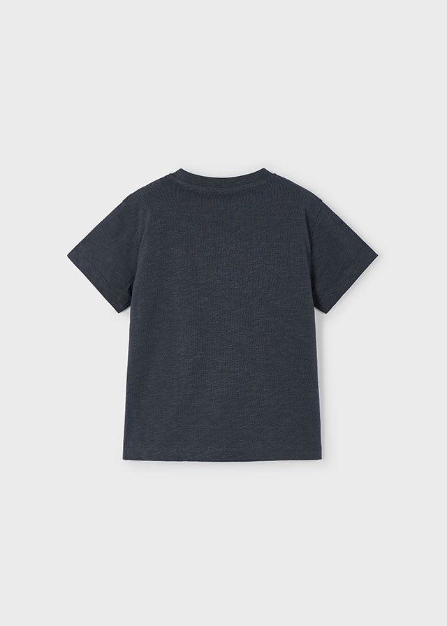 Boys Grey T-Shirt with Vehicle Print