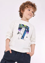 Boys Ivory Cotton Polar Bear Print Top