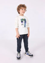 Boys Ivory Cotton Polar Bear Print Top