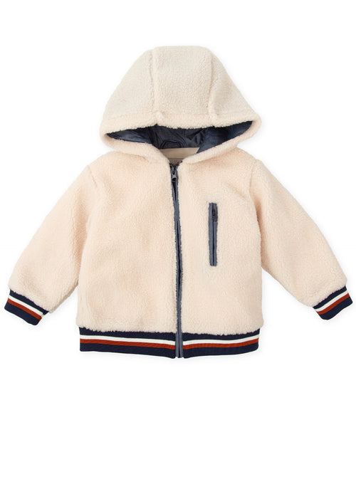 Boys Ivory Sherpa Hooded Jacket (Tutto Piccolo)