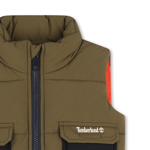 Boys Khaki Green Puffer Gilet (Timberland)