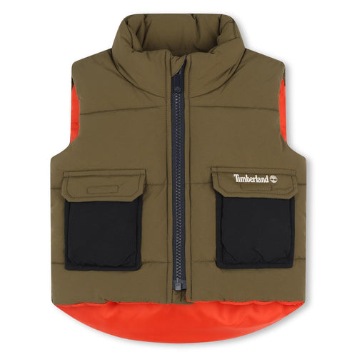 Boys Khaki Green Puffer Gilet (Timberland)